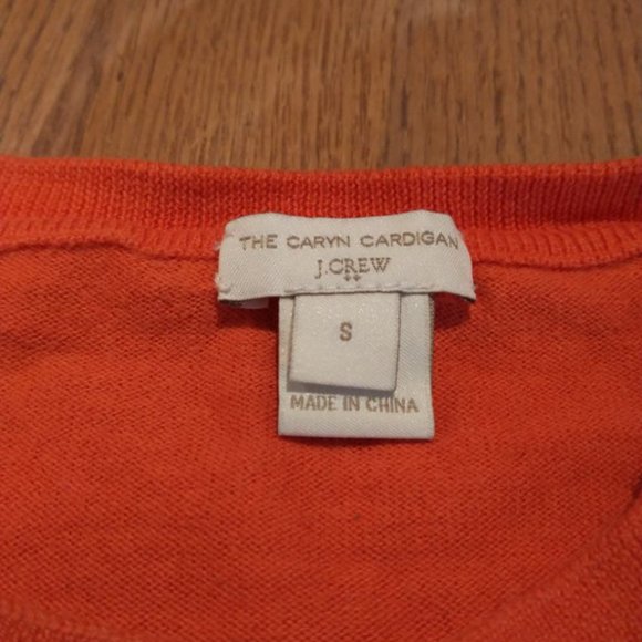 J Crew Orange Caryn Cardigan 100% cotton Size S - Picture 2 of 5
